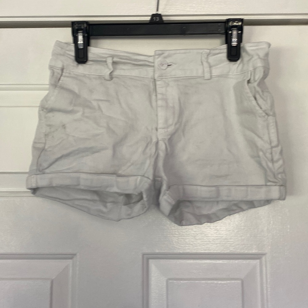 White jean shorts